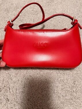 Red Smooth Leather Mini Shoulder Bag